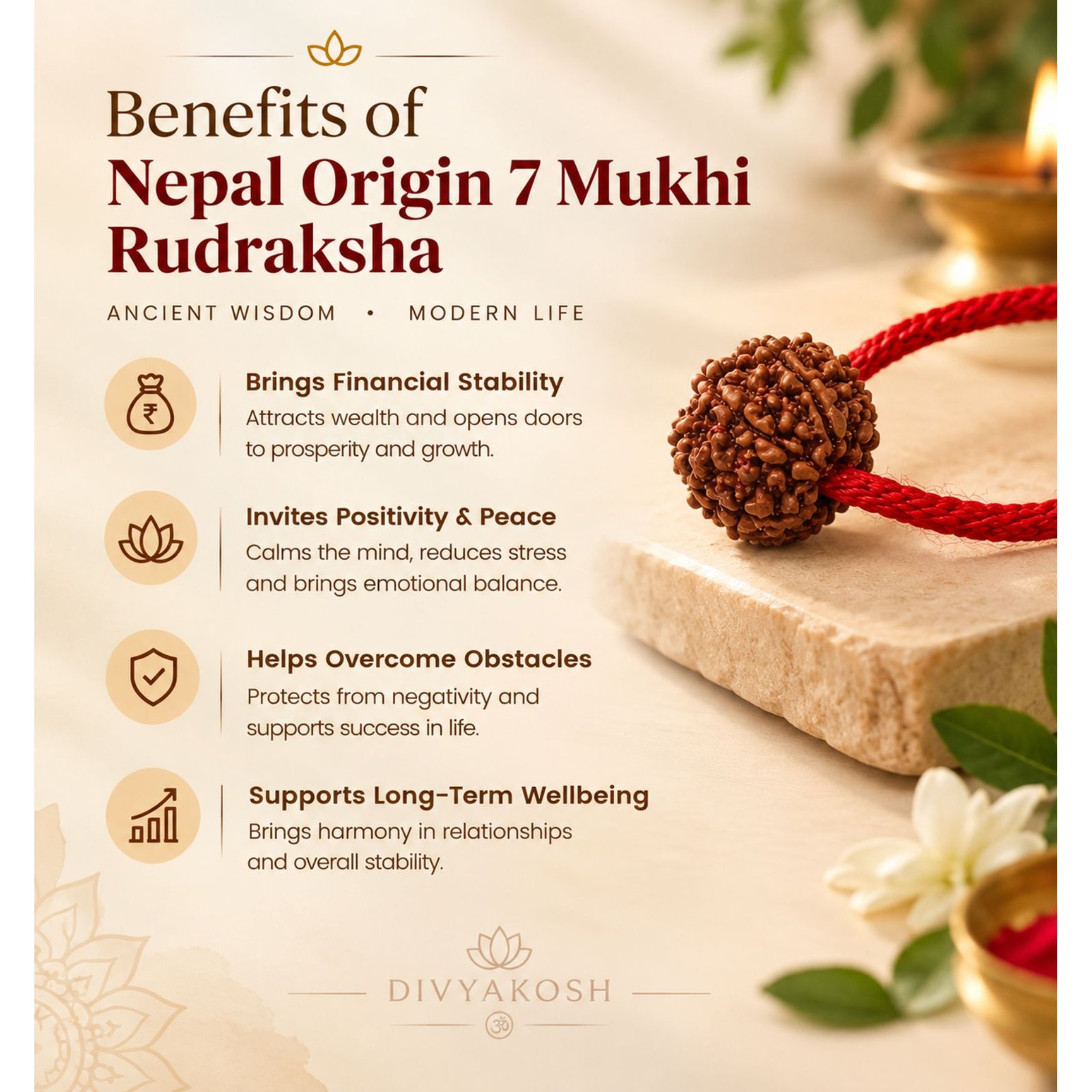 Benifits Natural 7 Mukhi Rudraksha